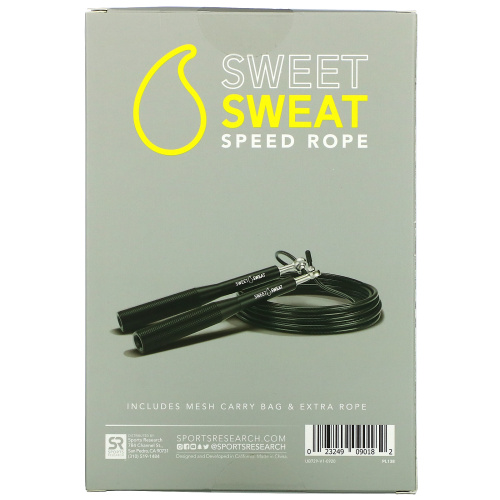 Sports Research, Скакалка Sweet Sweat Speed, черная, 1 скакалка фото 2