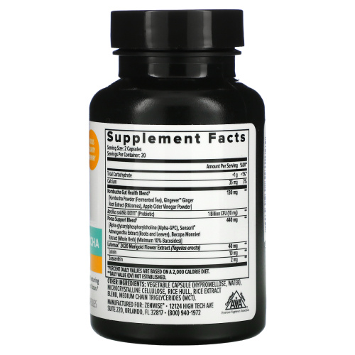 Zenwise Health, Пробиотик + чайный гриб + Focus, 40 растительных капсул фото 2