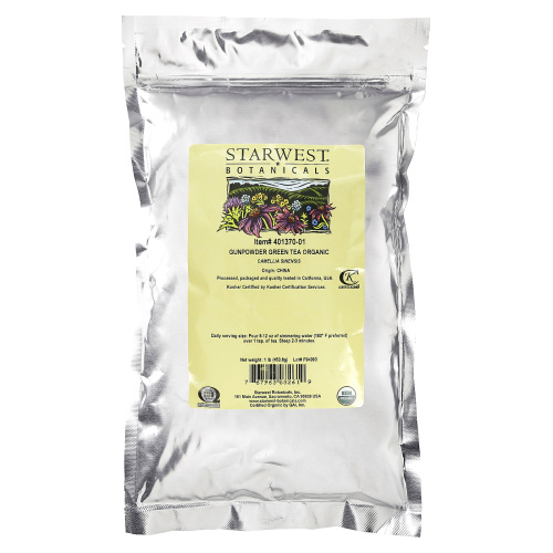 Starwest Botanicals, Цельный зеленый жемчужный чай, натуральный, 1 фунт фото 2