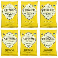 Puffworks, Шарики с арахисовой пастой, мед, 6 пакетиков по 34 г (1,2 унции)