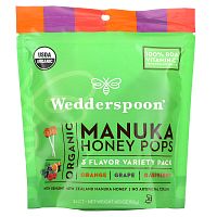 Wedderspoon, Органические леденцы с медом манука, ассорти из 3 вкусов, 24 леденца, 118 г (4,15 унции)
