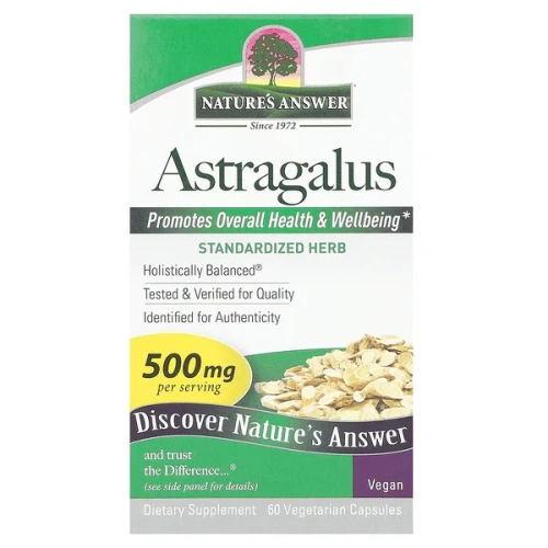 Nature&#x27;s Answer, Astragalus, 500 mg, 60 Vegetarian Capsules