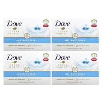 Dove, Care & Protect, косметическое средство с антибактериальным эффектом, 4 батончика по 106 г (3,75 унции)