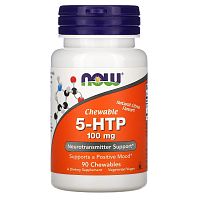 Now Foods, 5-гидрокситриптофан, натуральный цитрусовый вкус, 100 мг, 90 жевательных таблеток