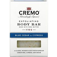 Cremo, Exfoliating Body Bar, No 4, Blue Cedar & Cypress, 6 oz (170 g)