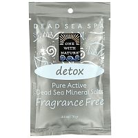 One with Nature, Dead Sea Spa, Mineral Salts, Detox, Fragrance Free , 2.5 oz (70 g)