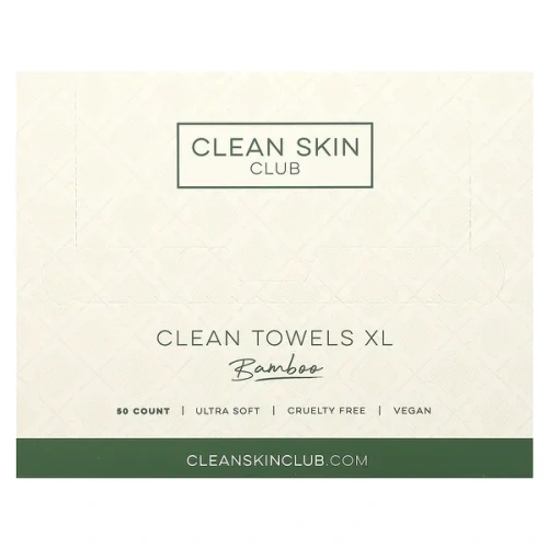 Clean Skin Club, Clean Towels XL, Disposable, Bamboo, 50 Count