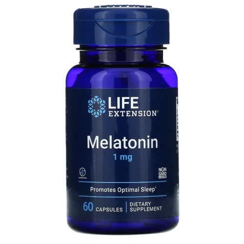 Life Extension, мелатонин, 1 мг, 60 капсул