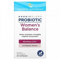 Nordic Naturals, Nordic Flora, пробиотик для женщин, 60 млрд КОЕ, 30 капсул
