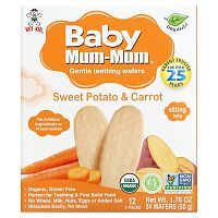 Hot Kid, Baby Mum-Mum, рисовые сухарики с бататом и морковью, 24 сухарика, по 50 г (1,76 унций) каждый
