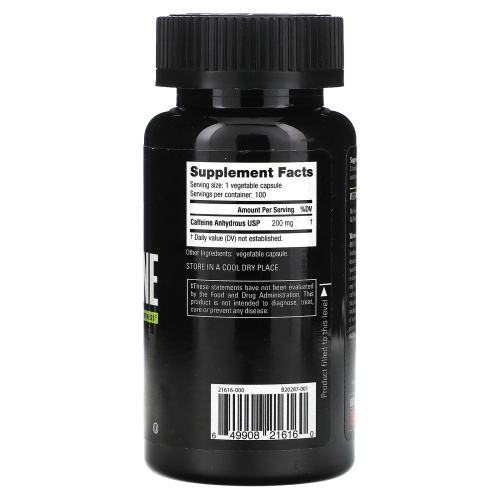 NutraBio Labs, Кофеин, 200 мг, 100 растительных капсул фото 2