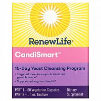 Renew Life, CandiSmart, 15-дневная программа очищения от дрожжей, комплекс из 2 частей