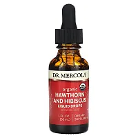 Dr. Mercola, Organic Hawthorn and Hibiscus Liquid Drops, 1 fl oz (30 ml)