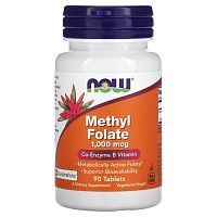 Now Foods, метилфолат, 1000 мкг, 90 таблеток