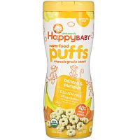 Happy Family Organics, колечки из суперфудов, органический злаковый снек, банан и тыква, 60 г (2,1 унции)
