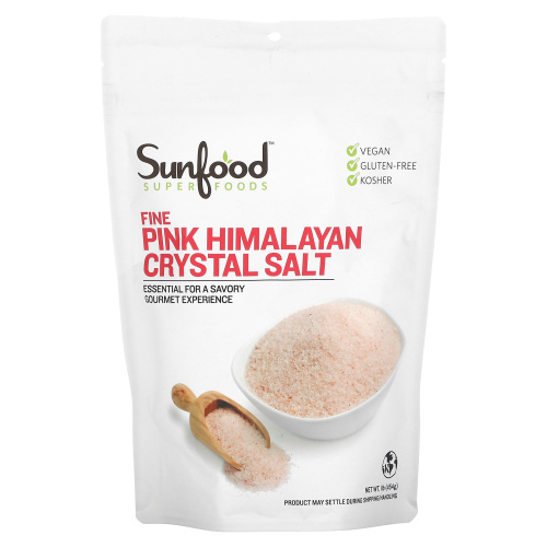 Sunfood, Мелкая гималайская каменная соль, 454 г (1 фунт)