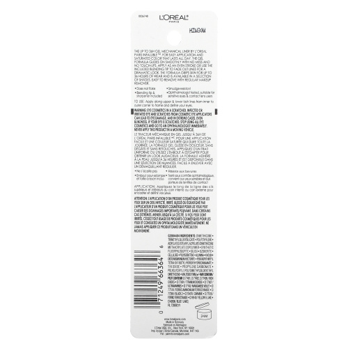 L'Oréal, Infallible Grip, гелевая механическая подводка для волос, 36 HR, интенсивный черный 200, 0,324 г (0,011 унции) фото 3