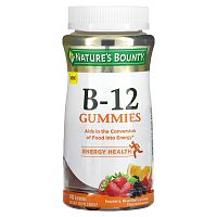 Nature's Bounty, Витамин B-12 в жевательных таблетках, со вкусом малины, ягодного сбора и апельсина, 90 жевательных таблеток