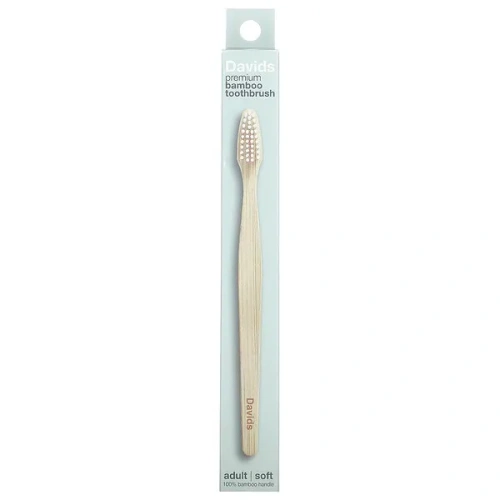 Davids Natural Toothpaste, Premium Bamboo Toothbrush,  Soft, Adult, 1 Toothbrush