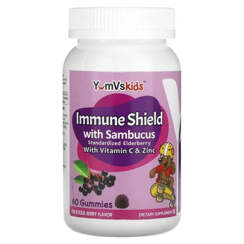YumV&#x27;s, Immune Shield with Sambucus, Berry, 60 Gummies