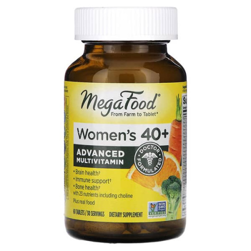 MegaFood, Women&#x27;s  40+, Advanced Multivitamin, 60 Tablets