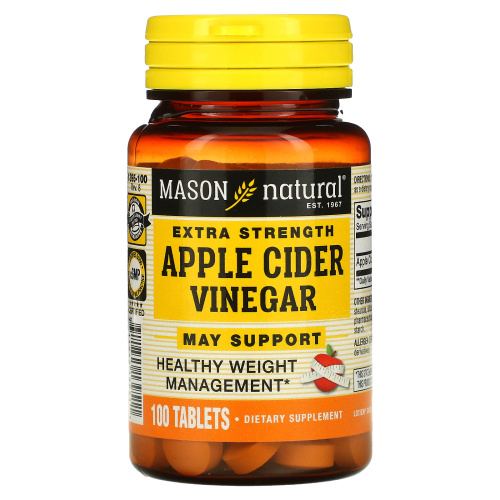 Mason Natural, Яблочный уксус особой крепости, 100 таблеток