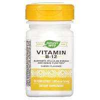 Nature's Way, Vitamin B-12, Cherry Flavored, 2,000 mcg, 100 Vegan Lozenges
