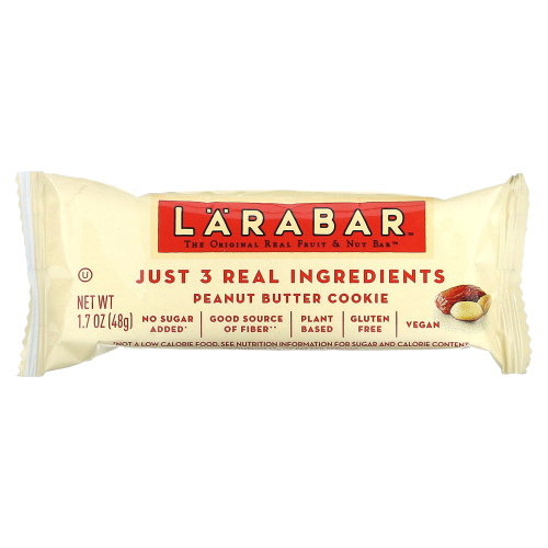 Larabar, The Original Real Fruit & Nut Bar, печенье с арахисовой пастой, 6 батончиков по 48 г (1,7 унции) фото 3
