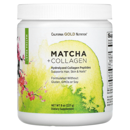 California Gold Nutrition, Matcha Road, матча с коллагеном, 227 г (8 унций)