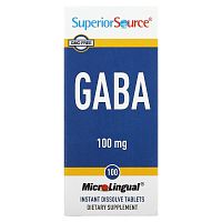 Superior Source, ГАМК, 100 мг, 100 быстрорастворимых таблеток MicroLingual