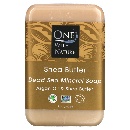One with Nature, Triple Milled Mineral Soap Bar, Shea Butter, 7 oz (200 g)