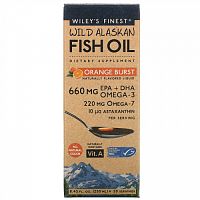 Wiley's Finest, рыбий жир из дикой аляскинской рыбы, со вкусом апельсина, 250 мл (8,45 жидк. унции)