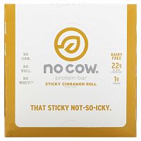 No Cow, Протеиновый батончик, булочка с корицей, 12 батончиков, 60 г (2,12 унции)