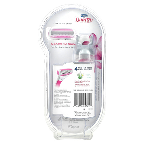 Schick, Quattro For Women, 1 бритва, 4 кассеты фото 2