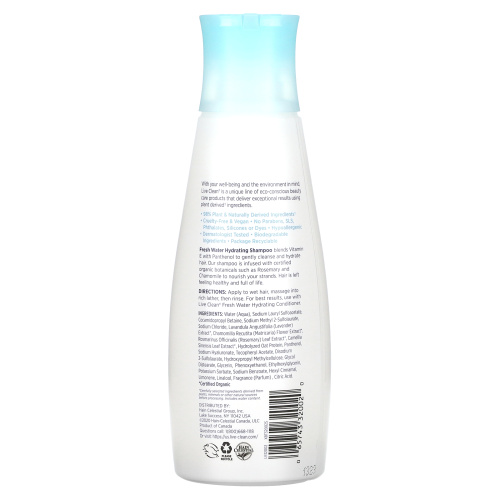 Live Clean, Увлажняющий шампунь, питьевая вода, 2 унции (350 мл) фото 2