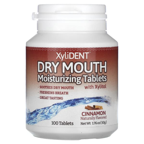 XyliDENT, Dry Mouth Moisturizing Tablets with Xylitol , Cinnamon, 100 Tablet