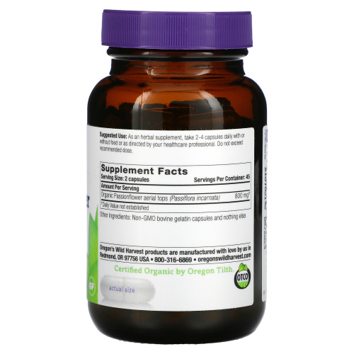 Oregon's Wild Harvest, Passionflower, 90 Gelatin Capsules фото 2