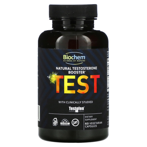 Biochem, TEST, натуральный усилитель тестостерона, 60 вегетарианских капсул фото 3