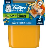 Gerber, Mealtime for Baby, смесь Power, 2nd Foods, куриная лапша, 2 пакетика по 113 г (4 унции)