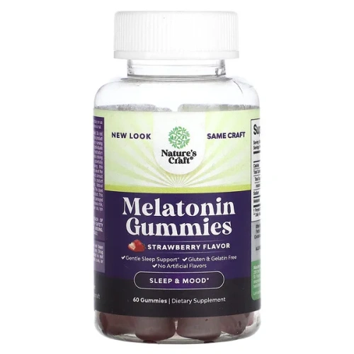Nature&#x27;s Craft, Melatonin Gummies, Strawberry , 60 Gummies