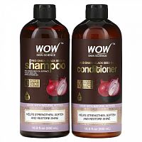 Wow Skin Science, Шампунь с маслом черного тмина и красным луком + кондиционер, набор из 2 продуктов