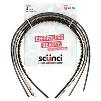 Scunci, Тонкие пластиковые обручи, разные цвета, 4 штуки