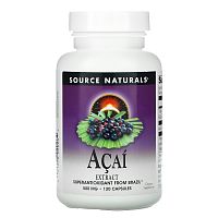 Source Naturals, экстракт асаи, 500 мг, 120 капсул