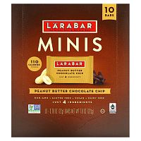 Larabar, Minis, арахисовая паста с шоколадной крошкой, 10 батончиков по 22 г (0,78 унции)