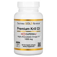 California Gold Nutrition, масло криля премиального качества с Superba2™, 1000 мг, 60 капсул