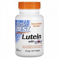 Doctor's Best, лютеин с Lutemax 2020, 20 мг, 180 капсул