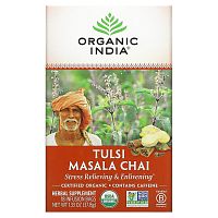 Organic India, чай масала с тулси, 18 пакетиков, 37,8 г (1,33 унции)