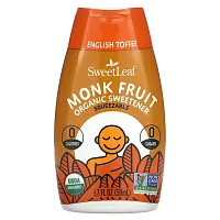 Wisdom Natural, SweetLeaf, Monk Fruit Organic Sweetener Squeezable, English Toffee, 1.7 fl oz (50 ml)