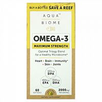 Enzymedica, Aqua Biome, омега-3, максимальная сила действия, лимонный вкус, 2000 мг, 60 капсул (1000 мг в 1 капсуле)
