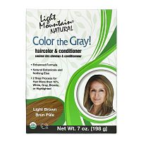 Light Mountain, Color the Gray! Натуральная краска для волос, светлый коричневый 7 унции (198 г)